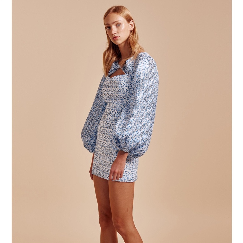 C/MEO Collective - LONG SLEEVE DRESS LIGHT BLUE